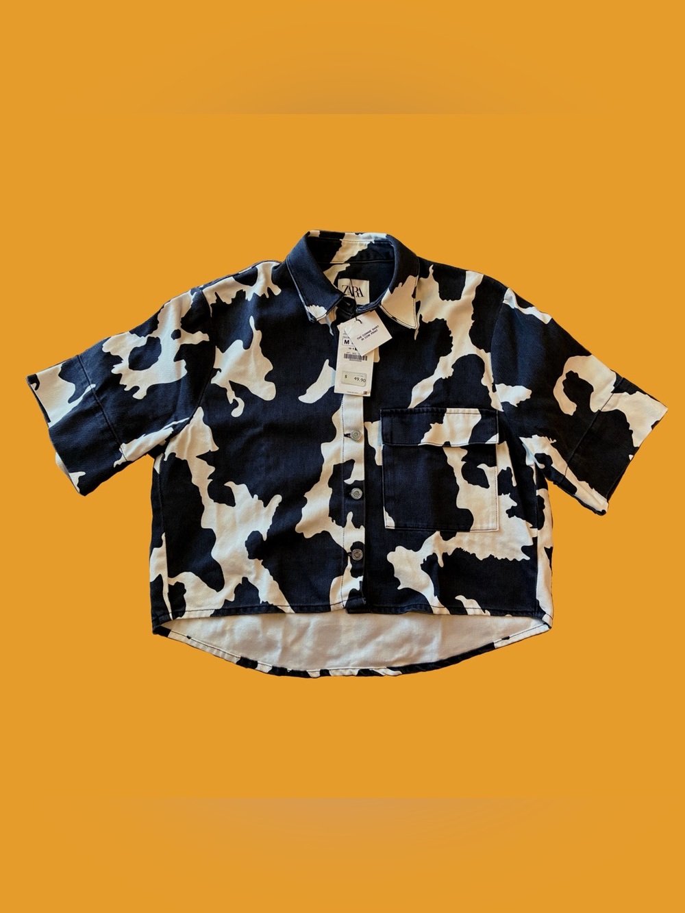 NWT Zara Connie Cow Print Top M